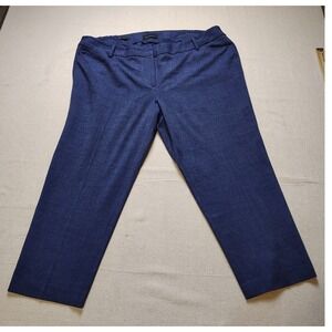 Talbots Hampshire Ankle Pants Blue Textured Trousers 18WP Womens Plus Petite 17
